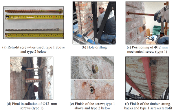 Consolidamento di cavity walls con steel ties
